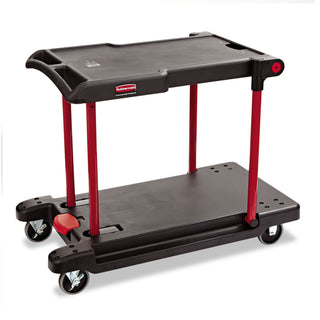 Rubbermaid® Commercial Two Shelf Convertible Utility Cart, 400 lb. Cap, 23 3/4w x 45 1/4d x 43 1/8h, BK (RCP430000BK)