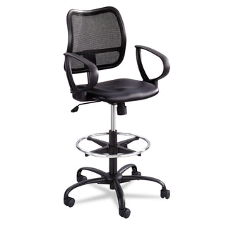 Safco® Vue Series Mesh Extended-Height Chair, 33" Seat Height, Supports up to 250 lbs., Black Seat/Black Back, Black Base (SAF3395BV)
