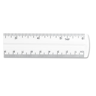 Westcott® Transparent Shatter-Resistant Plastic Ruler, Standard/Metric, 6" Long, Clear (ACM45016)