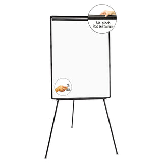 Universal® Dry Erase Board with Tripod Easel, 29 x 41, White Surface, Black Frame (UNV43032)
