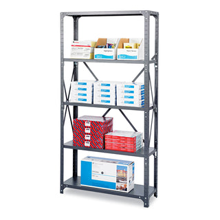 Safco® Commercial Steel Shelving Unit, Five-Shelf, 36w x 12d x 75h, Dark Gray (SAF6265)