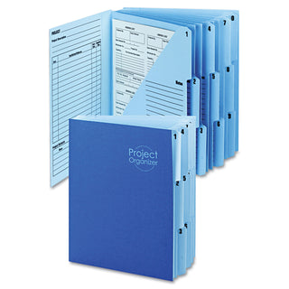 Smead™ 10-Pocket Project Organizer, 10 Sections, 1/3-Cut Tab, Letter Size, Lake Blue/Navy Blue (SMD89200)