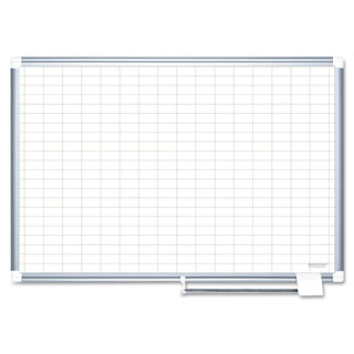 MasterVision™ Grid Planning Board, 1 x 2 Grid, 48 x 36, White/Silver (BVCMA0592830)