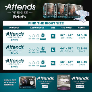 Attends® Premier Unisex Adult Incontinence Brief Large Disposable Heavy Absorbency (1128074_BG)