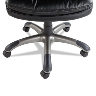 OIF Executive Swivel/Tilt Leather High-Back Chair, Supports up to 250 lbs., Black Seat/Black Back, Black Base (OIFGM4119)
