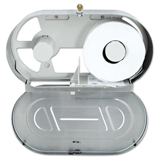Bobrick Toilet Tissue 2 Roll Dispenser, Satin-Finish Stainless Steel, Jumbo, 20.81 x 5.31 x 11.38 (B2892)