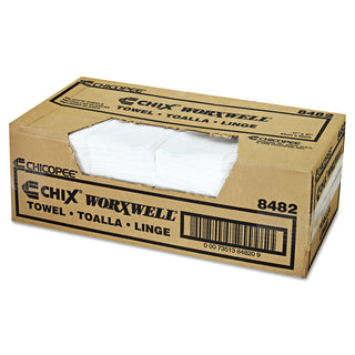 Chicopee® Durawipe Shop Towels, 17 x 17, Z Fold, White, 100/Carton (8482CHIC)