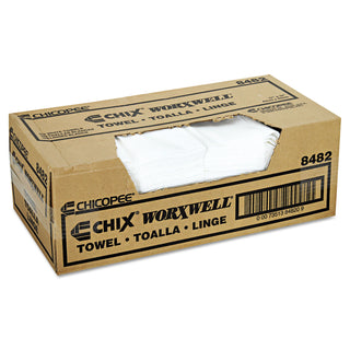 Chicopee® Durawipe Shop Towels, 17 x 17, Z Fold, White, 100/Carton (8482CHIC)