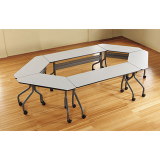 Iceberg OfficeWorks Mobile Training Table, Rectangular, 72w x 18d x 29h, Gray/Charcoal (ICE68067)