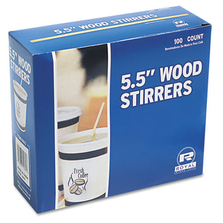 AmerCareRoyal® Wood Coffee Stirrers, 5 1/2" Long, Woodgrain, 10000 Stirrers/Carton (RPPR810)