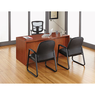 Alera® Genaro High-Back Guest Chair, 24.60" x 24.80" x 36.61", Black Seat/Black Back, Black Base (ALEGE43LS10B)