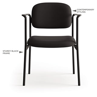 HON® VL616 Stacking Guest Chair with Arms, Charcoal Seat/Charcoal Back, Black Base (BSXVL616VA19)