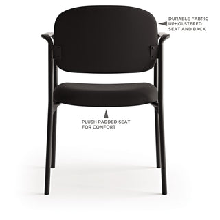 HON® VL616 Stacking Guest Chair with Arms, Charcoal Seat/Charcoal Back, Black Base (BSXVL616VA19)