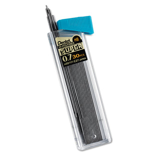 Pentel® Super Hi-Polymer Lead Refills, 0.7 mm, HB, Black, 30/Tube (PENC27HB)