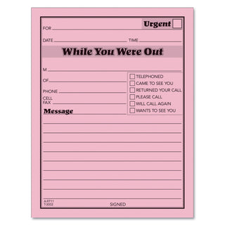 TOPS™ While You Were Out, One-Sided, 4.25 x 5.5, 1/Page, 50 Forms/Pad, Dozen (TOP3002P)