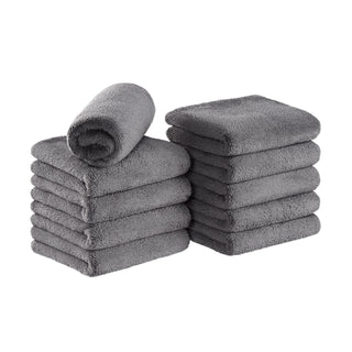 Arkwright Home Bck2U Coral Fleece Salon Towel 16x27 Grey (10/Pack) (PNP915117GY)