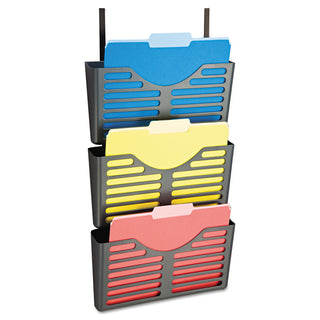 Officemate Filing System w/Hanger Set, 3 Pockets, Letter, 28 x 13 1/2 x 4 3/4, Charcoal (OIC29314)