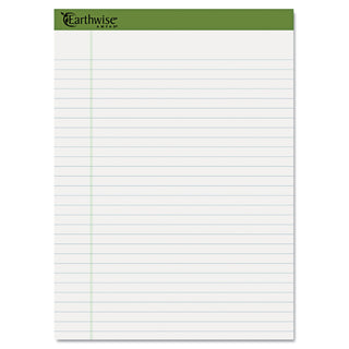 Ampad® Earthwise by Ampad Recycled Writing Pad, Wide/Legal Rule, Politex Sand Headband, 40 White 8.5 x 11.75 Sheets, 4/Pack (AMP40102)