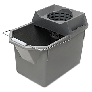 Rubbermaid® Commercial Pail/Strainer Combination, 15 qt, Steel Gray (6194STL)