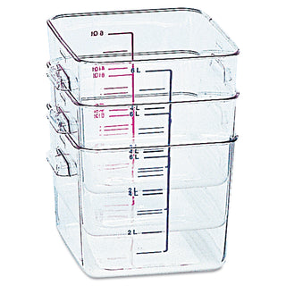 Rubbermaid® Commercial SpaceSaver Square Containers, 2 qt, 8.8 x 8.75 x 2.7, Clear, Plastic (RCP6302CLE) (6302CL)