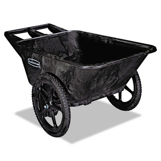 Rubbermaid® Commercial Big Wheel Agriculture Wheelbarrow, 300 lb Capacity, 32.75" x 58" x 28.25", Black (RCP5642BLA)