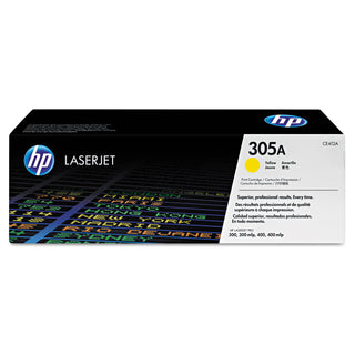 HP 305A, (CE412A) Yellow Original LaserJet Toner Cartridge (HEWCE412A)