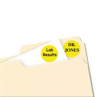 Avery® Printable Self-Adhesive Removable Color-Coding Labels, 0.75" dia., Yellow, 24/Sheet, 42 Sheets/Pack (AVE05462)