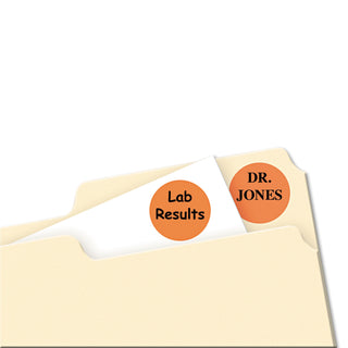 Avery® Printable Self-Adhesive Removable Color-Coding Labels, 0.75" dia., Orange, 24/Sheet, 42 Sheets/Pack (AVE05465)