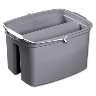 Rubbermaid® Commercial Double Utility Pail, 17 qt, Plastic, Gray (2617GY)