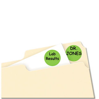 Avery® Printable Self-Adhesive Removable Color-Coding Labels, 0.75" dia., Neon Green, 24/Sheet, 42 Sheets/Pack (AVE05468)