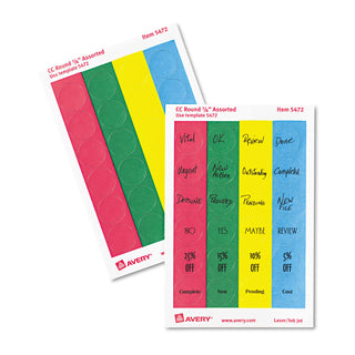 Avery® Printable Self-Adhesive Removable Color-Coding Labels, 0.75" dia., Assorted Colors, 24/Sheet, 42 Sheets/Pack (AVE05472)