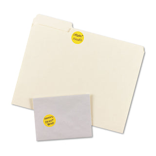 Avery® Printable Self-Adhesive Removable Color-Coding Labels, 1.25" dia., Neon Orange, 8/Sheet, 50 Sheets/Pack (AVE05476)