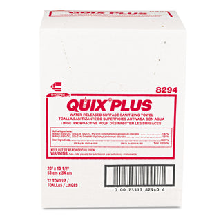 Chix® Quix Plus Cleaning and Sanitizing Towels, 13 1/2 x 20, Pink, 72/Carton (CHI8294) (8294CHIC)