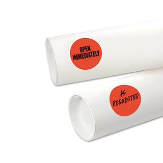 Avery® Printable Self-Adhesive Removable Color-Coding Labels, 1.25" dia., Neon Red, 8/Sheet, 50 Sheets/Pack (AVE05497)