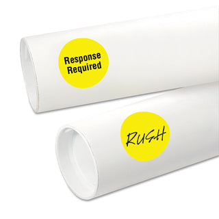 Avery® Printable Self-Adhesive Removable Color-Coding Labels, 1.25" dia., Neon Yellow, 8/Sheet, 50 Sheets/Pack (AVE05499)