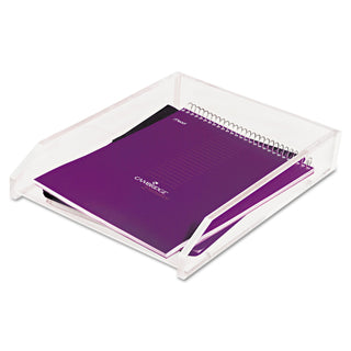 Kantek Clear Acrylic Letter Tray, 1 Section, Letter Size Files, 10.5" x 13.75" x 2.5", Clear (KTKAD10)