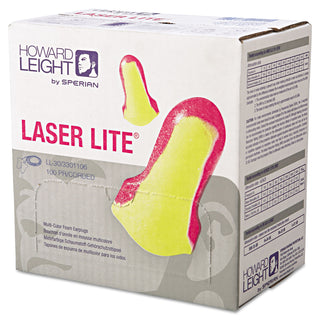 Howard Leight LL-30 Laser Lite Single-Use Earplugs, Corded, 32NRR, Magenta/Yellow, 100 Pairs (RTSLL30)