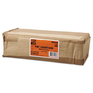 General Grocery Pint-Sized Paper Bags for Liquor Takeout, 35 lbs Capacity, Pint, 3.75"w x 2.25"d x 11.25"h, Kraft, 500 Bags (BAGLQPINT500) (BAGLQPINT-500)