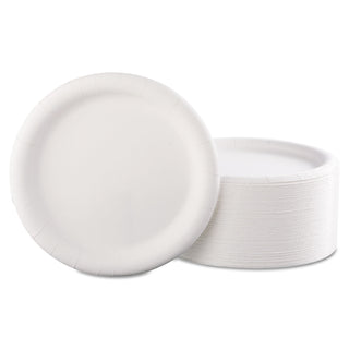 AJM Premium Coated Paper Plates, 9" dia, White, 125/Pack, 4 Packs/Carton (AJMCP9AJCWWH14) (AJMCP9AJCWWH14)