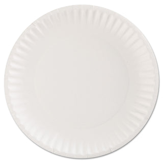AJM Paper Plates, 9" Diameter, White, 100/Pack (AJMPP9GRAWHPK)