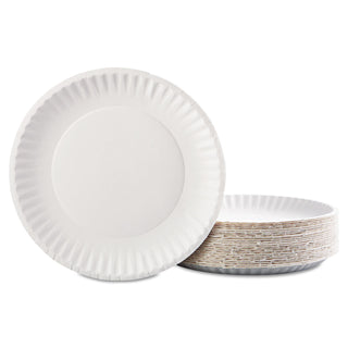 AJM Paper Plates, 9" Diameter, White, 100/Pack (AJMPP9GRAWHPK)