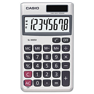 Casio® SL-300SV Handheld Calculator, 8-Digit LCD (CSOSL300SV)