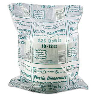 Dart® Famous Service Plastic Dinnerware, Bowl, 12oz, White, 125/Pack, 8 Packs/Carton (12BWWFDART)