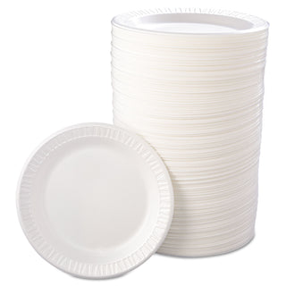 Dart® Quiet Classic Laminated Foam Dinnerware, Plate, 9" dia, WH, 125/PK, 4 Packs/CT (DRC9PWQR)
