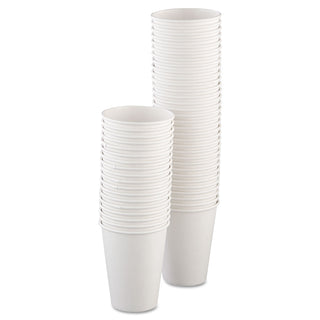 SOLO® Single-Sided Poly Paper Hot Cups, 12oz, White, 50/Bag, 20 Bags/Carton (SCC412WN)