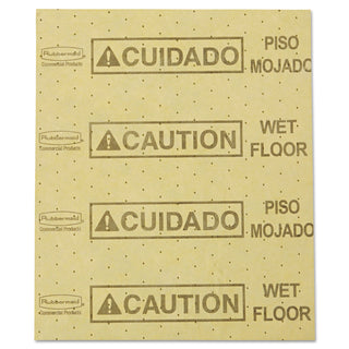 Rubbermaid® Commercial Over-the-Spill Pad, Caution Wet Floor, 16 oz, 16.5 x 20, 22 Sheets/Pad (4252YL)