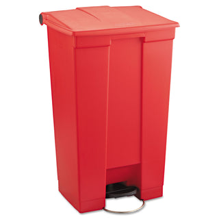 Rubbermaid® Commercial Indoor Utility Step-On Waste Container, 23 gal, Plastic, Red (RCP6146RED) (6146RD)