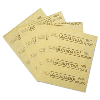 Rubbermaid® Commercial Over-the-Spill Pad, Caution Wet Floor, 16 oz, 16.5 x 20, 22 Sheets/Pad (4252YL)