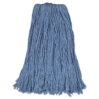 Rubbermaid® Commercial Cotton/Synthetic Cut-End Blend Mop Head, 24 oz, 1" Band, Blue, 12/Carton (RCPF518-12BLU)