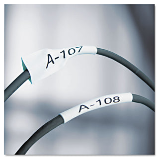 DYMO® Rhino Heat Shrink Tubes Industrial Label Tape, 0.25" x 5 ft, White/Black Print (18051)